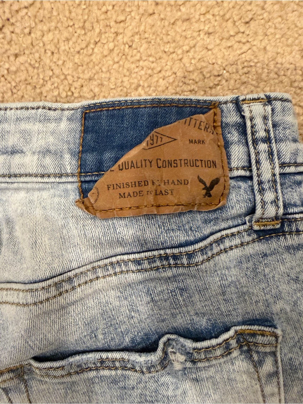 American Eagle Outfitters Light Blue Distressed Denim Shorts - Picture 3 of 4